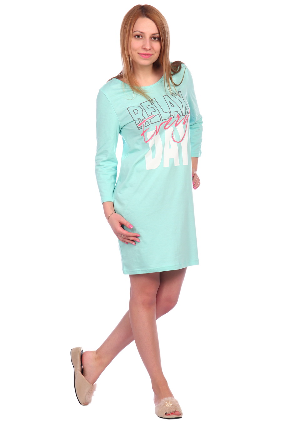 Фото товара 18457, ментоловая ночная сорочка